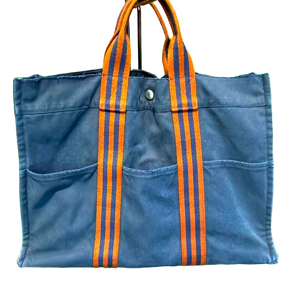 Hermès Mm Fourre tout Navy Tote